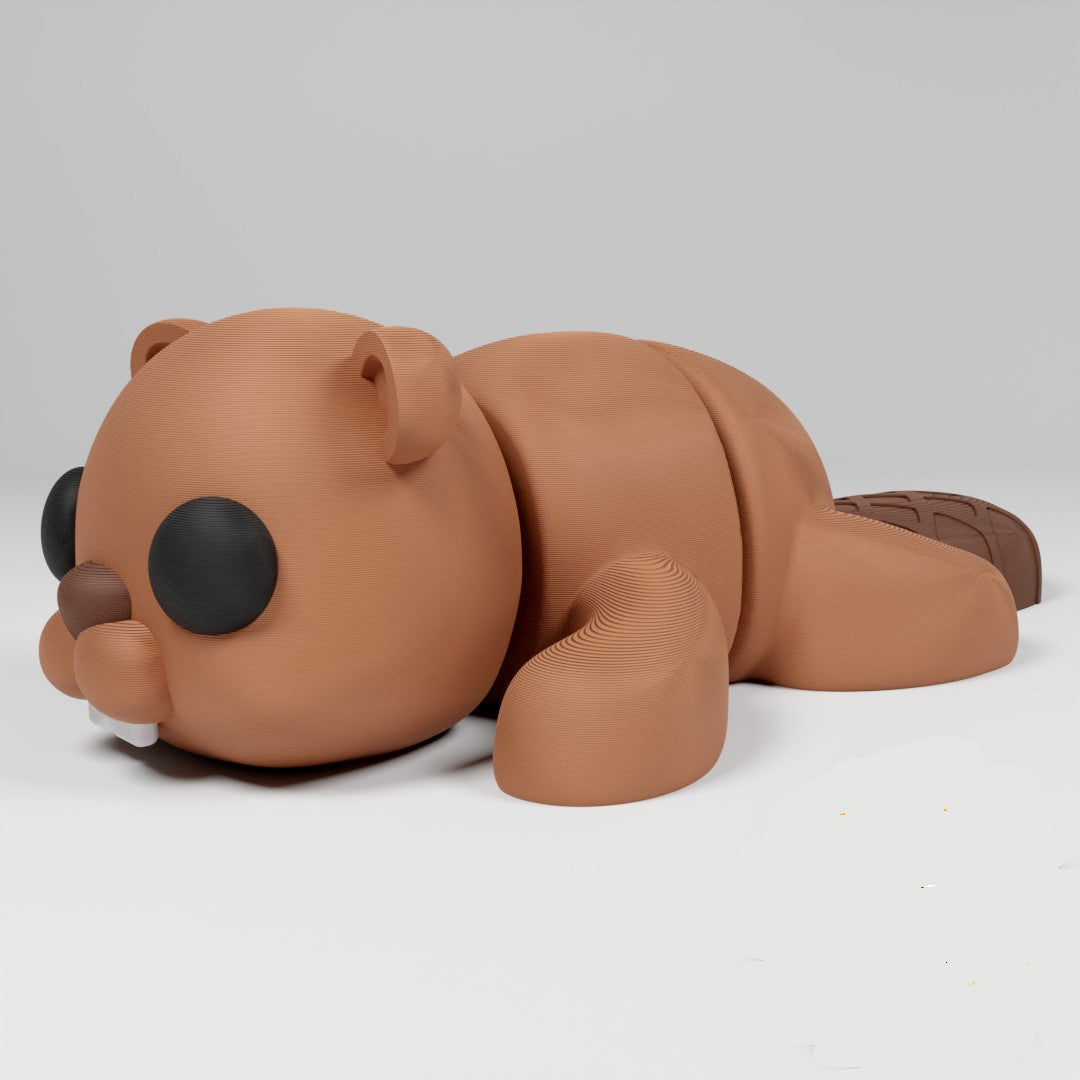 Cute Articulated 3D printed Beaver Figurine Ornament