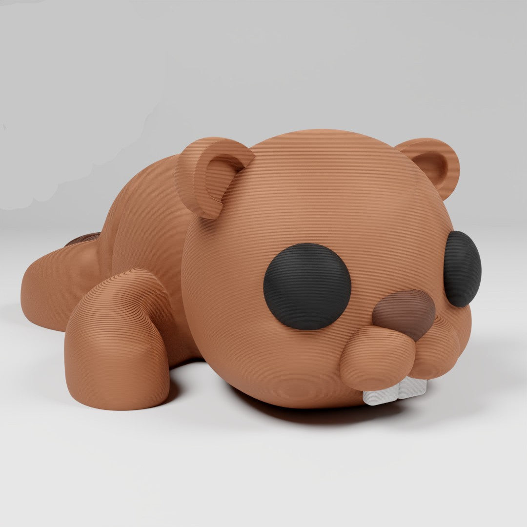 Cute Articulated 3D printed Beaver Figurine Ornament