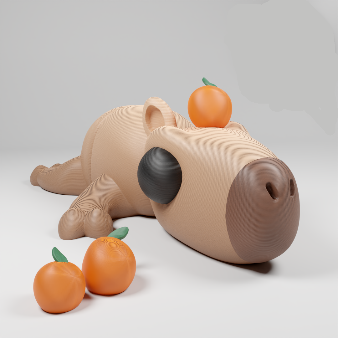 Cute Articulated 3D printed Capybara Figurine Ornament