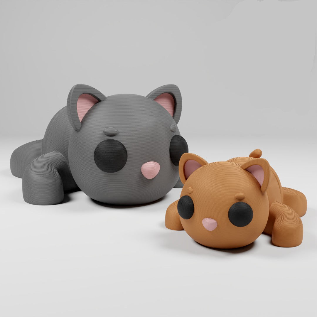 Cute Articulated 3D printed Cat Figurine Ornament