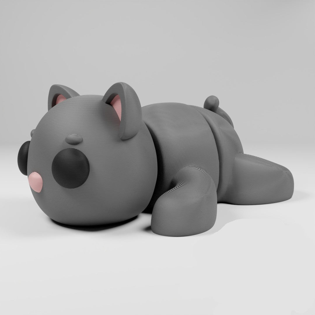 Cute Articulated 3D printed Cat Figurine Ornament