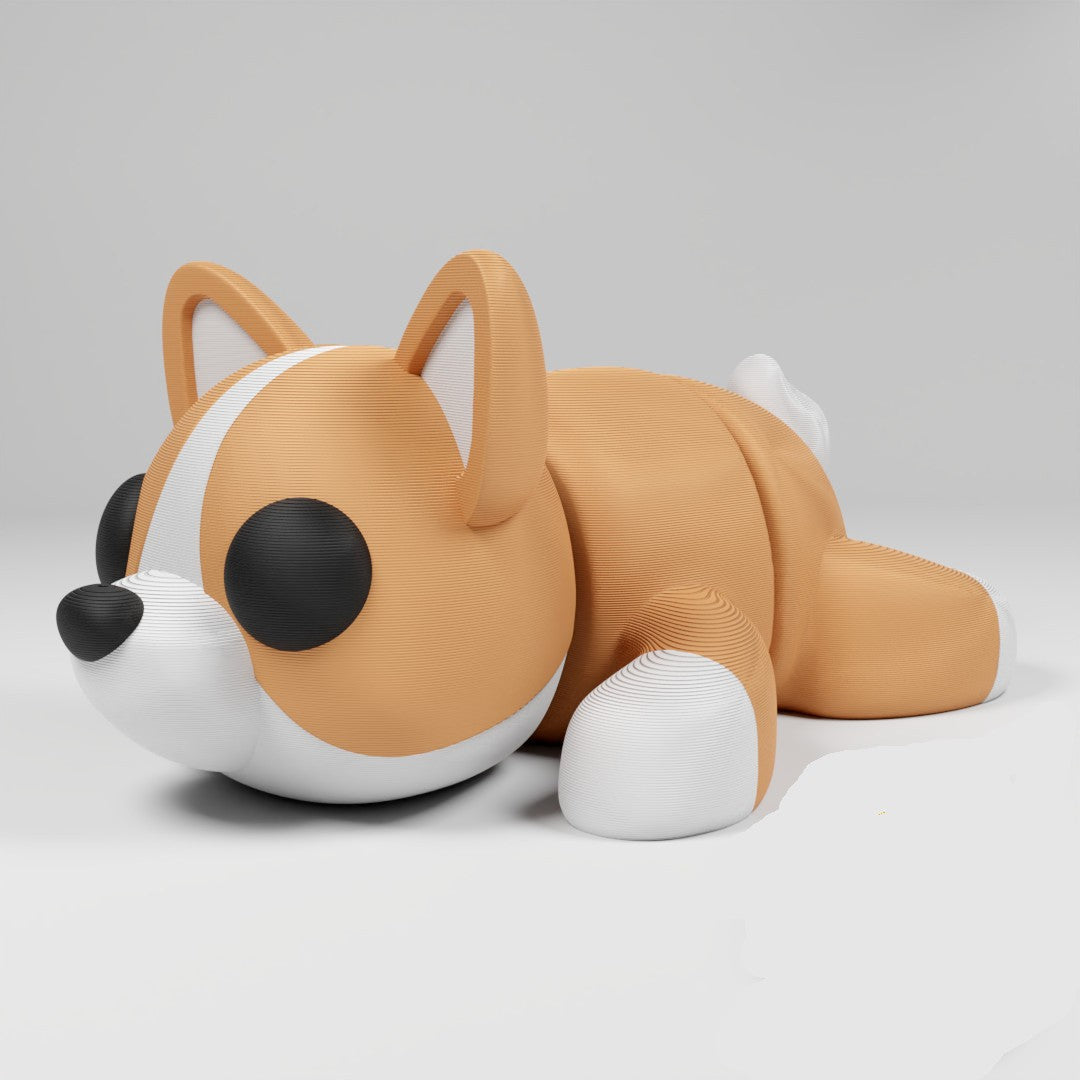 Cute Articulated 3D printed Corgi Figurine Ornament