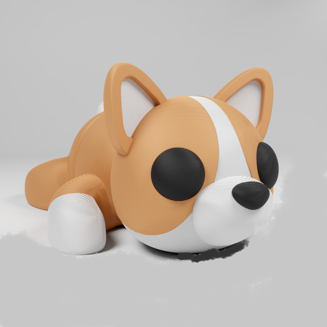 Cute Articulated 3D printed Corgi Figurine Ornament