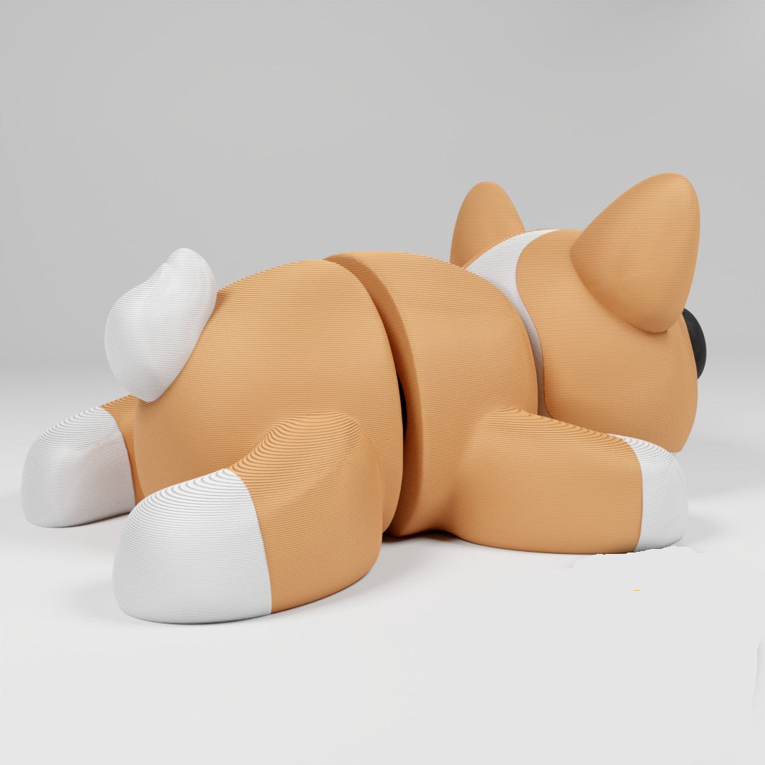 Cute Articulated 3D printed Corgi Figurine Ornament