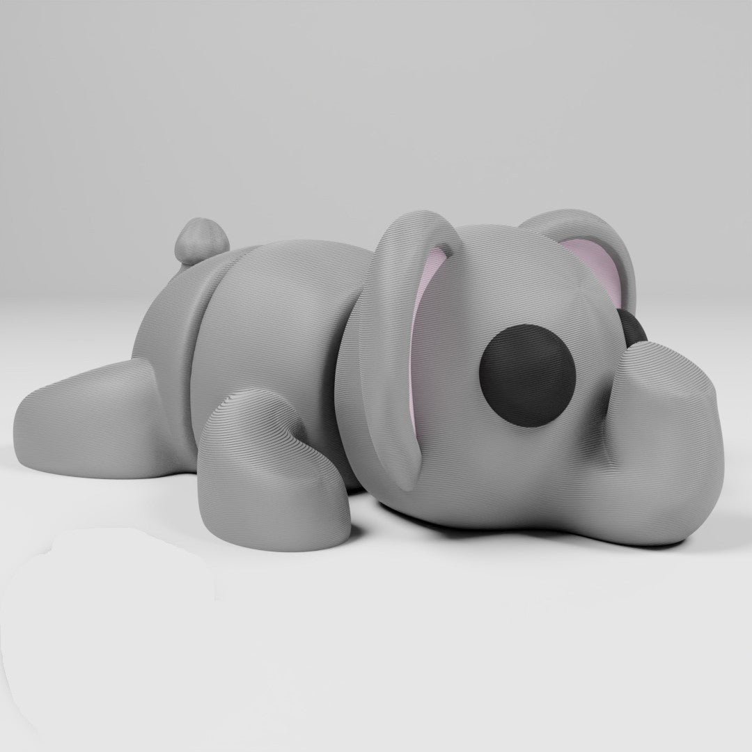 Cute Articulated 3D printed Elephant Figurine Ornament