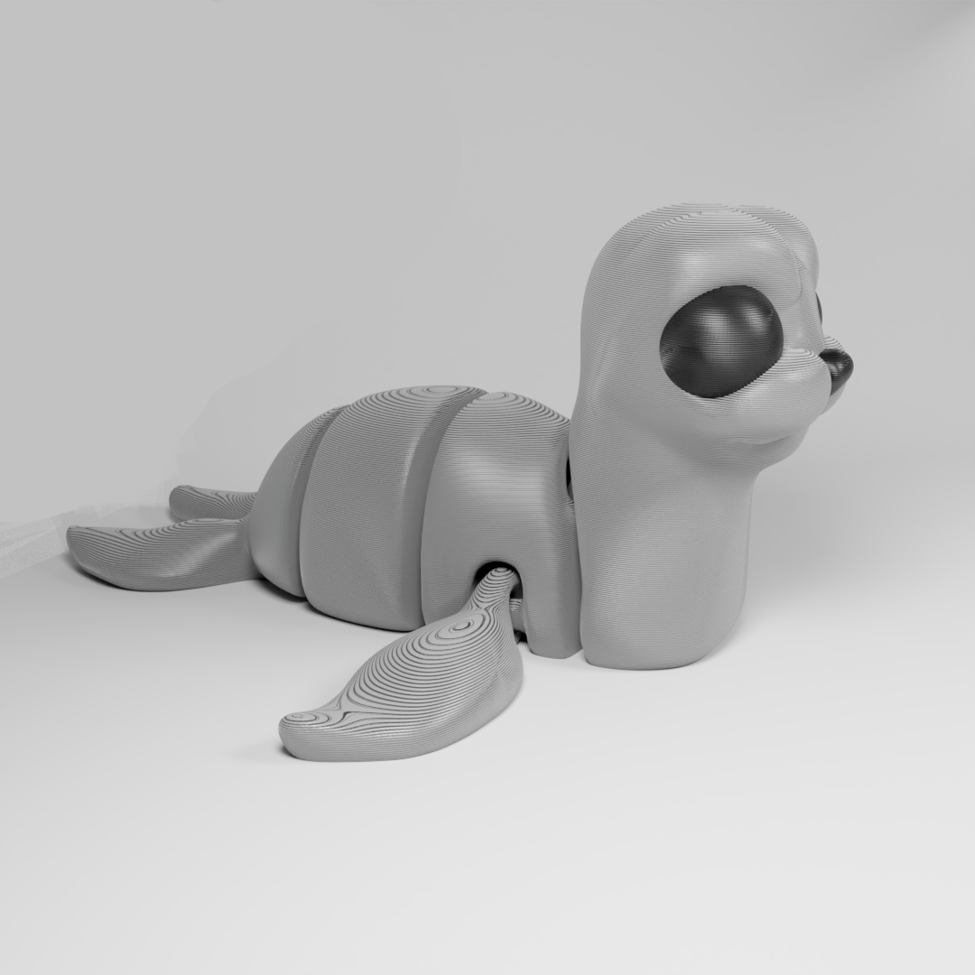 Cute Articulated 3D printed Seal Figurine Ornament
