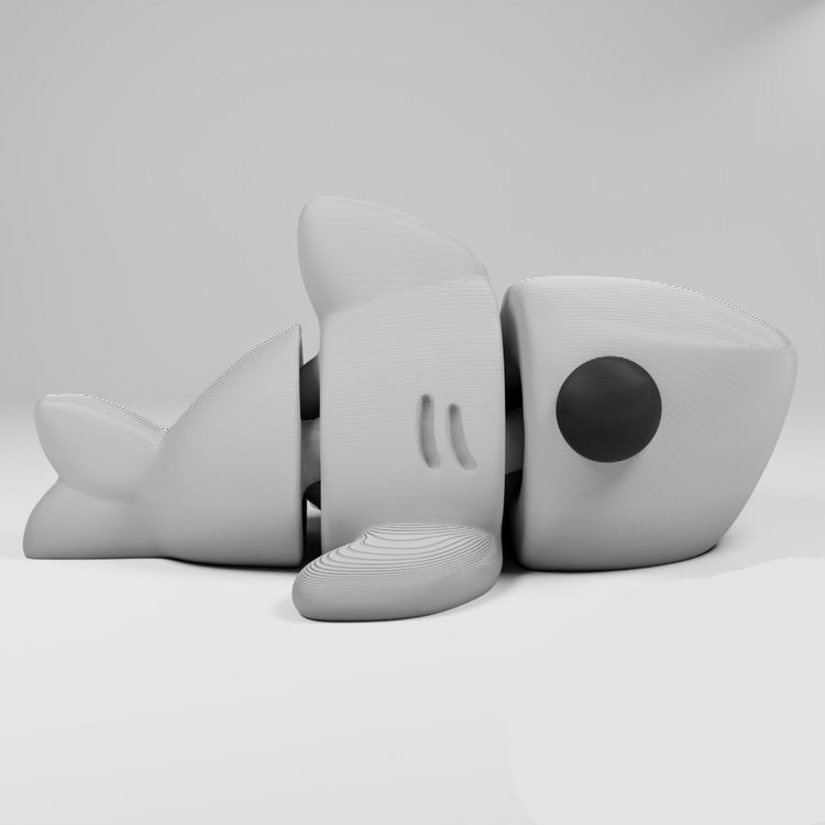 Cute Articulated 3D Printed Shark Figurine Desk Decor