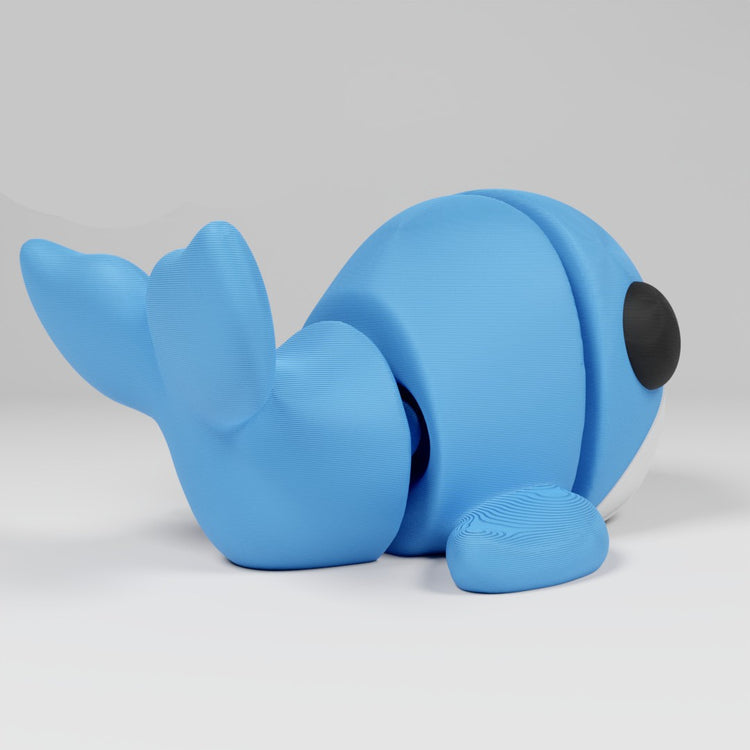 Cute Articulated 3D Printed Whale Figurine Desk Decor