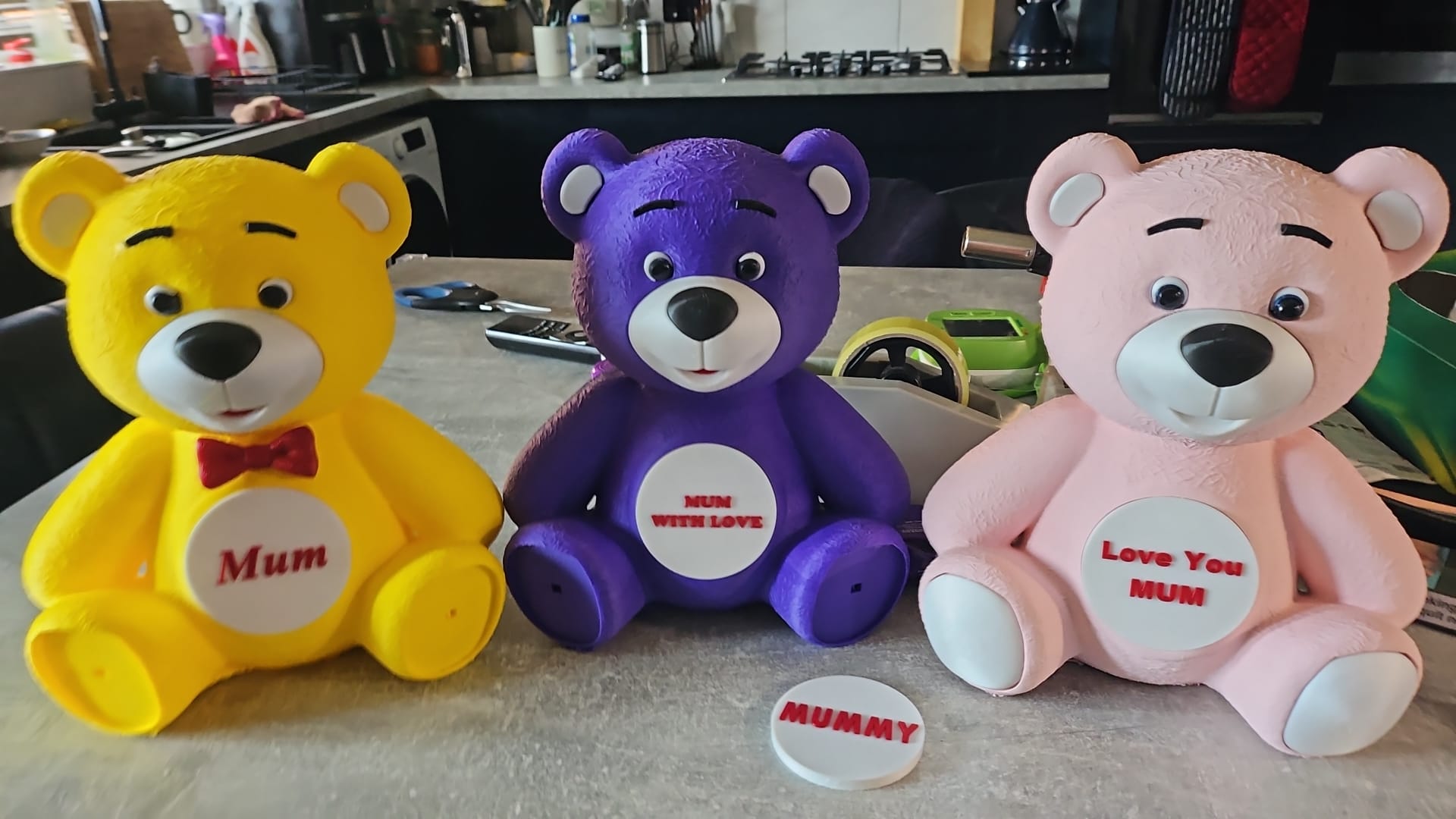 Adorable 3D printed Big Heart Bears