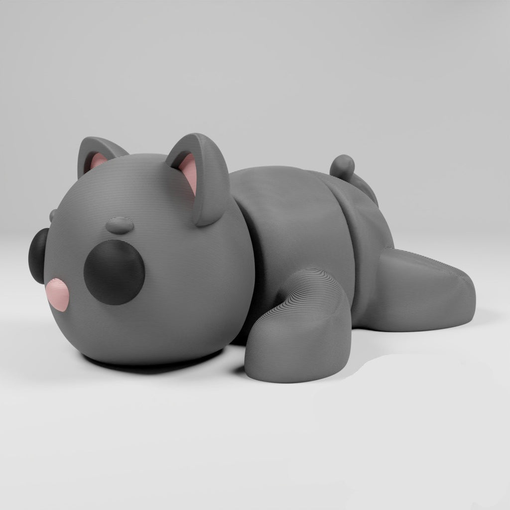 Cute Articulated 3D printed Cat Figurine Ornament
