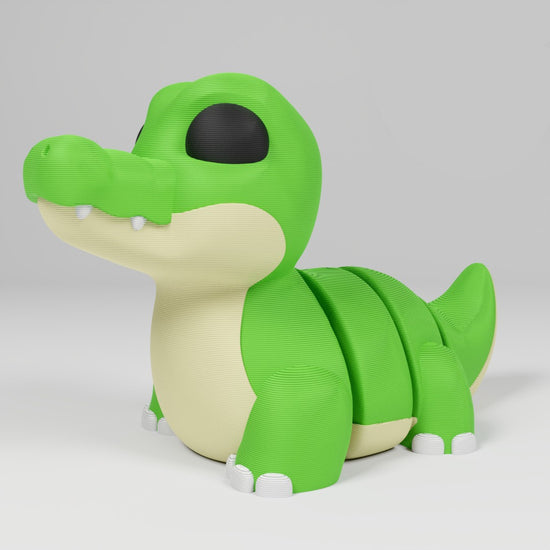 Cute Articulated 3D printed Crocodile Figurine Ornament