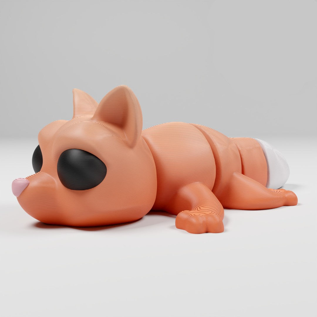 Cute 3D Printed Fox Figurine Articulated Desk Ornament