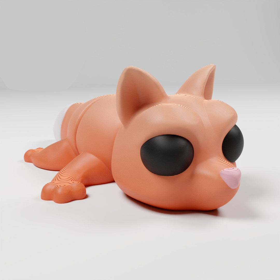 Cute 3D Printed Fox Figurine Articulated Desk Ornament