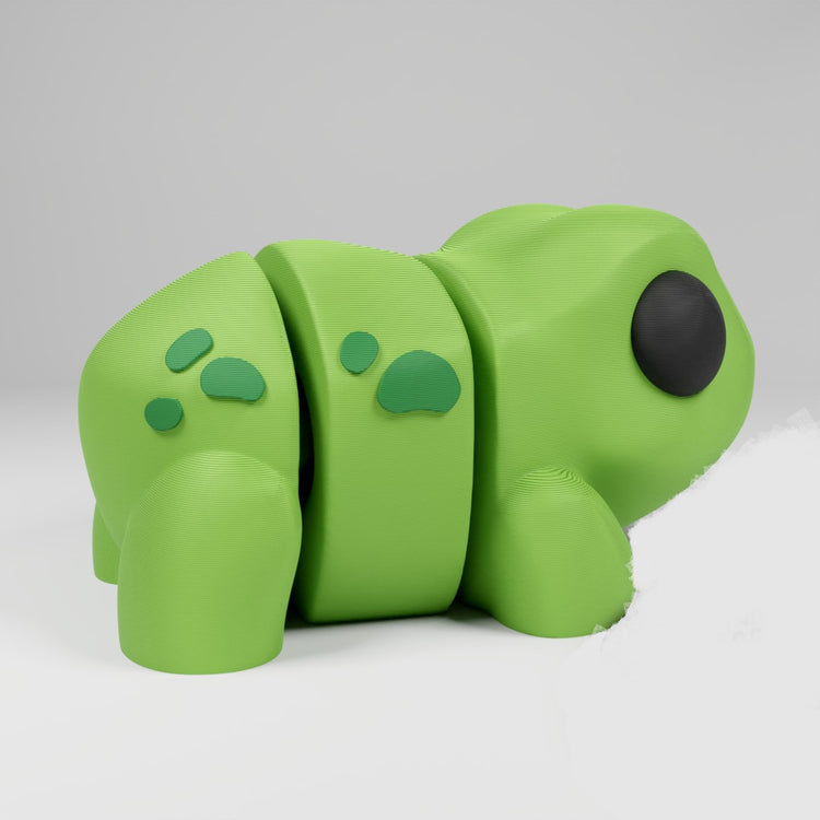 Articulated 3D Printed Frog Figurine Cute Desk Ornament