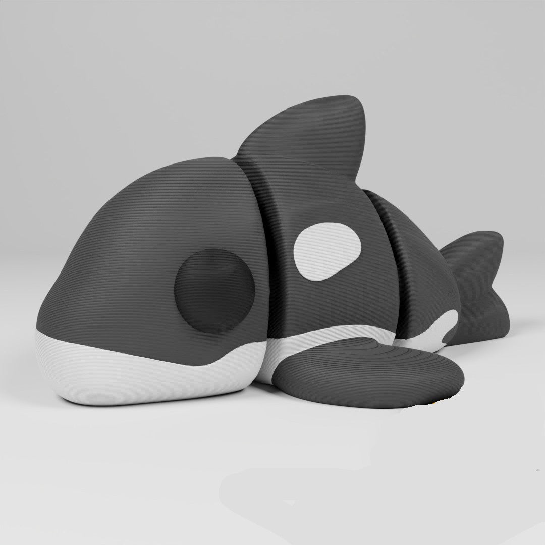 Cute Articulated 3D Printed Orca Figurine Desk Decor