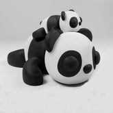 Cute 3D Printed Panda Figurine Articulated Desk Ornament