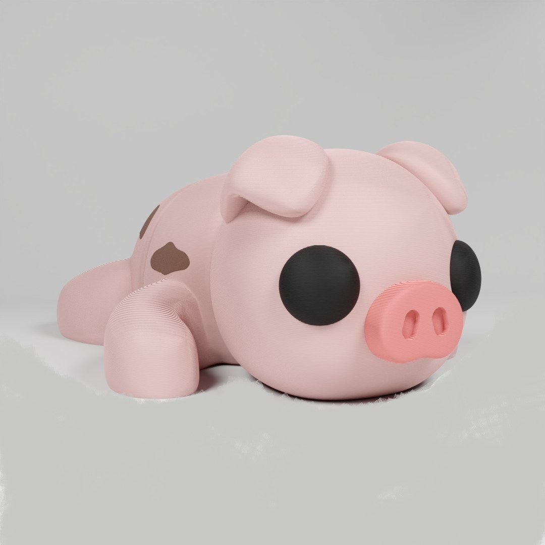 Cute 3D Printed Pig Figurine Articulated Desk Ornament