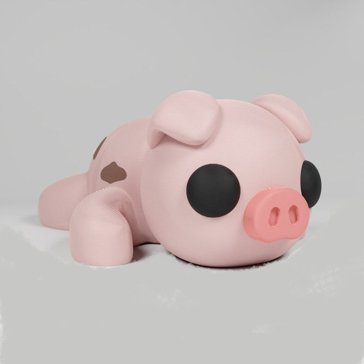 Cute 3D Printed Pig Figurine Articulated Desk Ornament