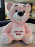 3D Printed Pink Heart Bear Figurine Cute Gift Decor