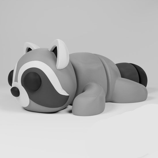 Cute Articulated 3D Printed Raccoon Figurine Desk Decor