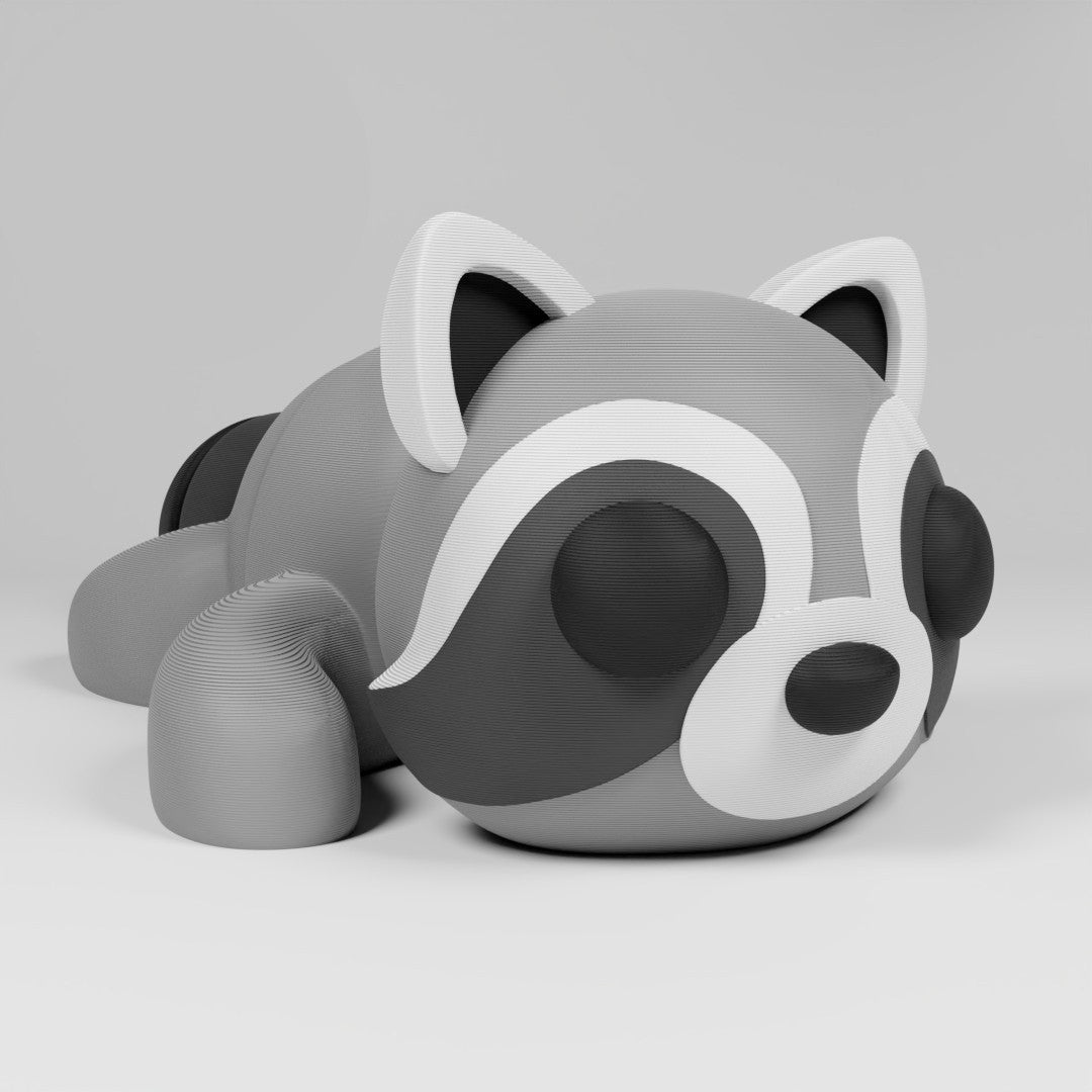 Cute Articulated 3D Printed Raccoon Figurine Desk Decor