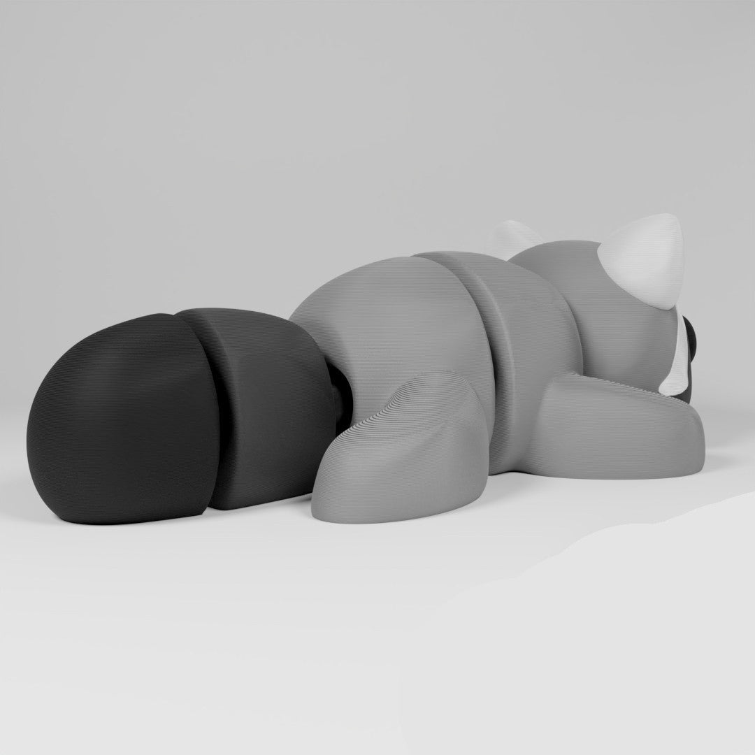 Cute Articulated 3D Printed Raccoon Figurine Desk Decor