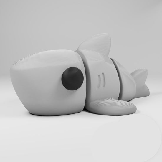 Cute Articulated 3D Printed Shark Figurine Desk Decor