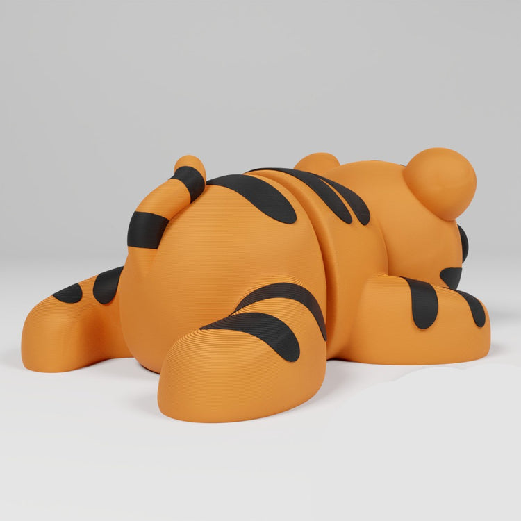 Cute Articulated 3D Printed Tiger Figurine Desk Decor