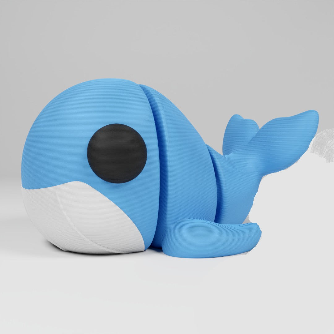 Cute Articulated 3D printed Whale Figurine Ornament